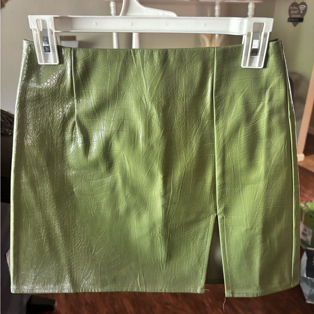 Green Faux Leather Princess Polly Skirt